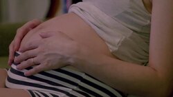 Japanese pregnant woman. Stock Footage
