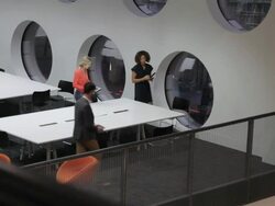 Three people team meeting Stock Footage