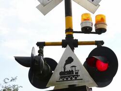 HD: Flashing Railroad Signal Stock Footage