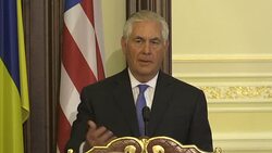 VOICED : Tillerson pide a Rusia una distension en el este de Ucrania News Clip