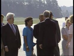USA - Clinton arrives in Atlanta for Olympics News Clip