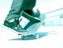 CU of skateboarder doing kick flip / Venice, California, United States Stock Footage