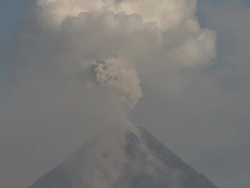 Ash erupts from the crater of Mayon volcano, Philippines, December 2009 Stock Footage