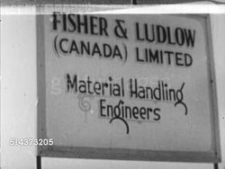 1952: CANADA: BUSINESSES: VS Signs, freestanding letters in front of building: DOWTY, Bayly Engineering Limited, Fisher &amp; Ludlow Material Handling Engineers, Canbri Manufacturing Company, W. L. Smith &amp; Associates, AGA Steel Radiators of Canada LTD Instructional Video