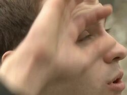 Business man surveys a situation Stock Footage