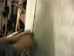 Carpet weavers Stock Footage