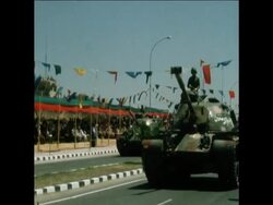 SYND 26-5-74 HUSSEIN AT INDEPENDANCE DAY CELEBRATIONS News Clip