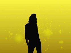 girl dancing (yellow bg) Stock Footage