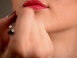 Lips make-up Stock Footage