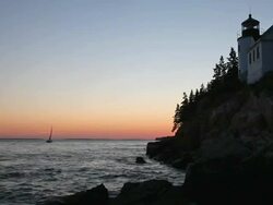 Bass Harbor Head Lighthouse Stock Footage