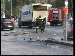 Aftermath of attack by youths on Athens police building News Clip