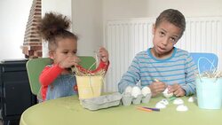 HD: Painting Easter Eggs Stock Footage