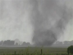 Violent Tornado with lots of debris flying around base of funnel, WA, Webb City, Iowa, USA Stock Footage