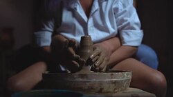 pottery, close-up Stock Footage