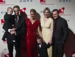 Xander Denke, Katharina Harf, Carrie Denke and twins Ethan and Keane Denke at the DKMS' 4th Annual Gala: Linked Against Leukemia - Arrivals at New York NY. (Footage by WireImage Video/GettyImages) Stock Footage