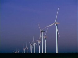 Wind turbines producing clean energy Stock Footage