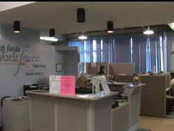 At a job service office in Florida, job seekers disagreed that an increase in the Gross Domestic Product indicated that the recession is over. They said people are still losing jobs and that finding work is still very, very hard. News Clip