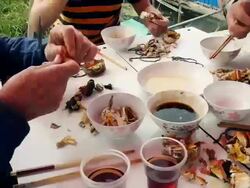 Messy eating Stock Footage