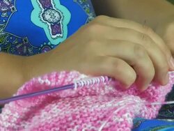 Pink knitting Stock Footage