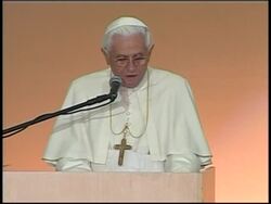 WRAP Pope arrives, meets Lula, gives presser, blesses the faithfull, protest News Clip