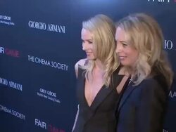 Naomi Watts and Valerie Plame Wilson at the Giorgio Armani & The Cinema Society Host A Screening of 'Fair Game Stock Footage