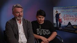 INTERVIEW - Sam Neill, Julian Dennison on how they got involved in the film, what attracted them to the role at 'Hunt for the Wilderpeople' Interviews Stock Footage