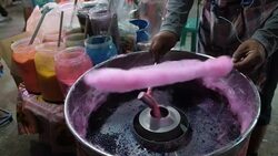 Cotton candy street food market in thailand Stock Footage