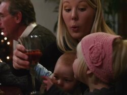 MS PAN Family with children (2-5 months,2-3 years) eating dinner / Cedar Hills,Utah,USA Stock Footage