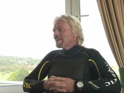 INTERVIEW: Sir Richard Branson on the crossing and his son Sam Stock Footage