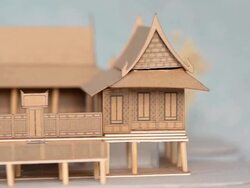 dolly close up : thai house style model Stock Footage