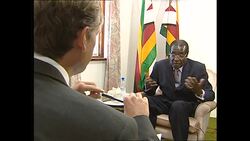 Interview with Zimbabwe president Robert Mugabe. News Clip