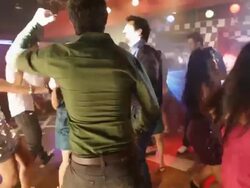 Group of people dancing in a nightclub Stock Footage
