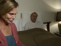 Wife Expresses Concern for Sick Husband - WS Stock Footage