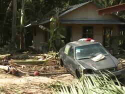 Hurricane Storm Surge Damage Aftermath Stock Footage