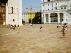 Time lapse Tourists inside the Kremlin. Tiltshift Stock Footage
