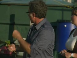 MS TD TU Customer buying vegetables from volunteer / Chicago, IL, United States Stock Footage