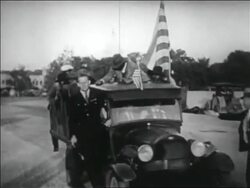 B/W 1932 PAN group of Black WWI veterans riding on truck / Washington DC Stock Footage