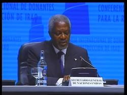UN chief Annan addresses Iraq donor conference News Clip