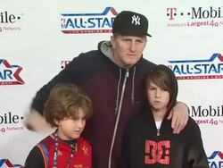 Michael Rappaport (c) at the T-Mobile Magenta Carpet At The 2011 NBA All-Star Game at Los Angeles CA. (Footage by WireImage Video/GettyImages) Stock Footage