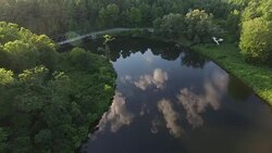 4K aerial of Otter Creek, in the Green Mountains near Middlebury, Vermont Stock Footage