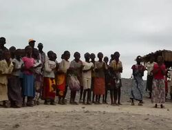 elmolo children singing near Lake Turkana Stock Footage