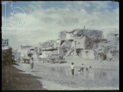 Hopi village and religious ceremony, dancing, children, dolls representing spirits. Stock Footage