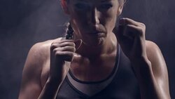 Boxing in the shadow. Struggling with weaknesses Stock Footage