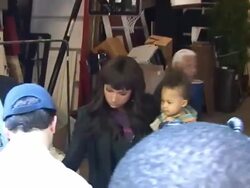 Jennifer Hudson with her baby David at Live with Regis & kelly 09/15/2010 at the Celebrity Sightings in New York at New York NY. (Footage by WireImage Video/GettyImages) Stock Footage