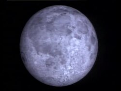 Earth and Moon, zoom in to CU Moon rotating, animation, computer graphics Stock Footage