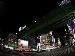 MS T/L Night illumination at Akihabara / Akihabara, Tokyo, Japan Stock Footage