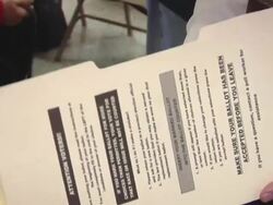 CU, ZO, Man sitting in voting booth, St, Marys, Ohio, USA Stock Footage