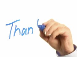 Thank you handwritten on screen Stock Footage