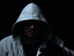 Hooded killer Stock Footage