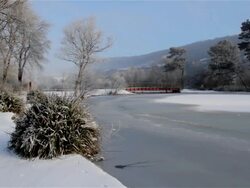 FROZEN SMALL LAKE Stock Footage
